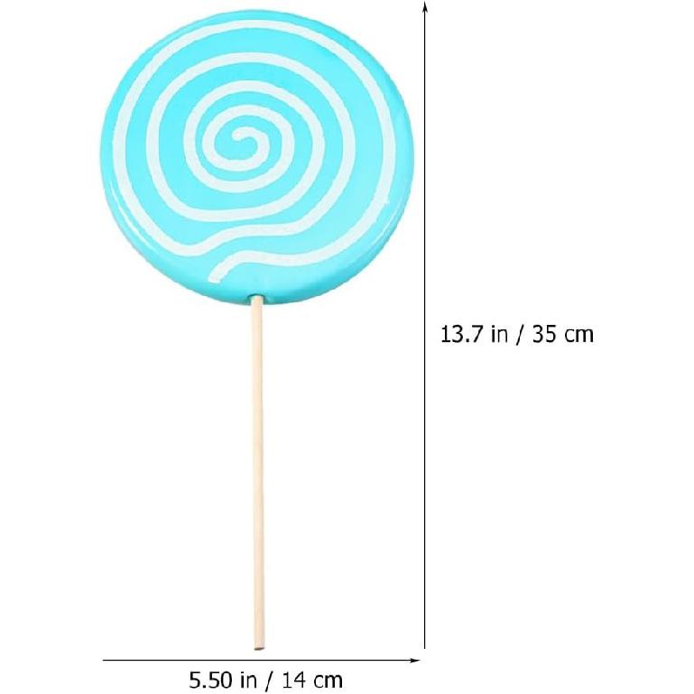 Amosfun 2pcs Fake Lollipop Giant Swirl Candy Props Tea Party Weddings Anniversary Party Decoration Photo Booth Props 11.81 X 5.11 Inches