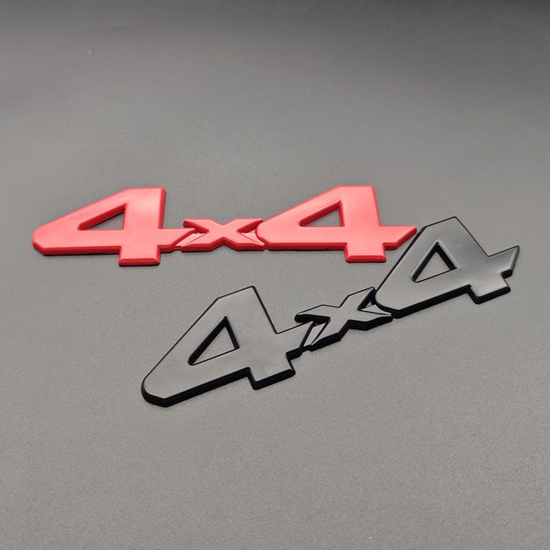 3d Metal Red Chrome Black Logo 4X4 Emblem Letters Decal Car Rear Trunk Badge for Toyota Tundra 4x4 Sticker Adhesive Accessories