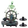 Aquarium Hippocampus Pirate Captain Decoration Fish Tank Landscape Skeleton Ornament