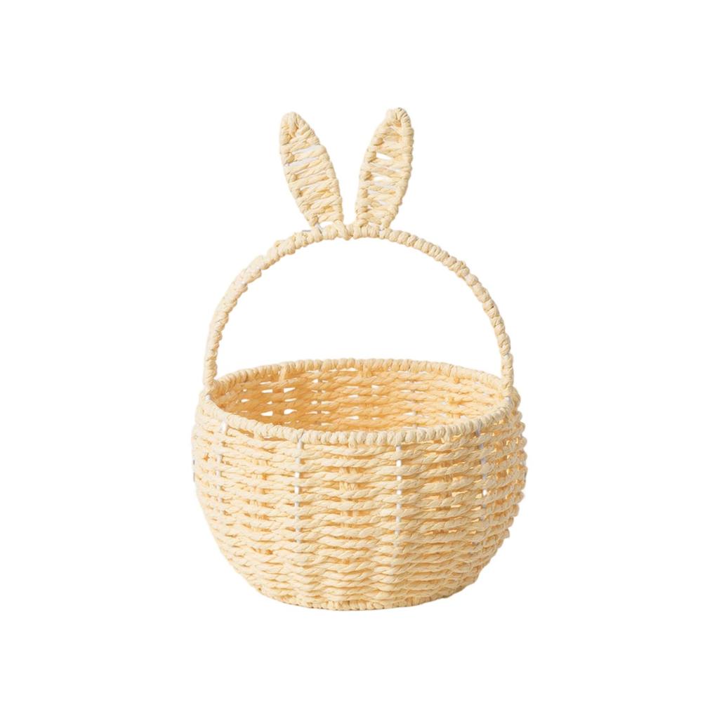 Handmade Woven Ear Flower Basket, Eco-friendly Paper Rope Creative Storage Basket