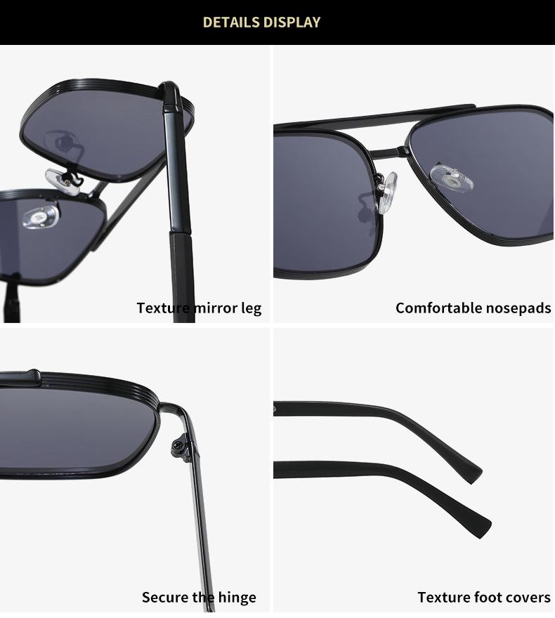 New Men's Fashion Square Frame Driving Sunglasses