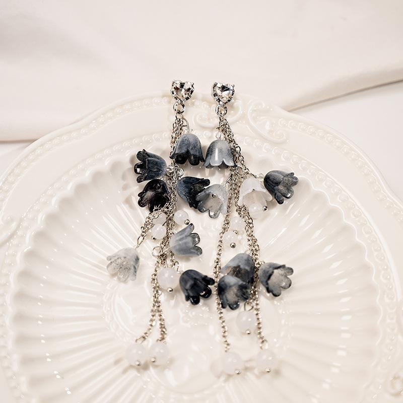 Серьги-подвески  Супер Фея Ландыш , Серьги с бриллиантами  Любовь  на длинной цепочке с бахромой, Жемчужные серьги для женщин