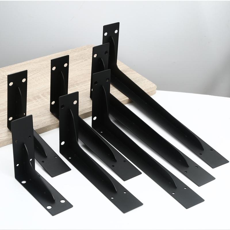 1/2Pcs Black/White/Silver Stainless Steel Corner Code Triangle Bracket Load-Bearing Bracket Wall Fixed Corner Storage Rack