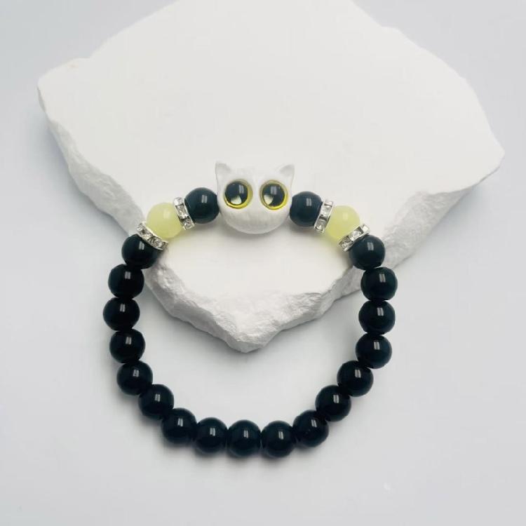 Lightweight Bracelet Glowing Charm Kitten Resin Wristband Hand Chain Friendship Jewelry For Couples Kitten Lovers