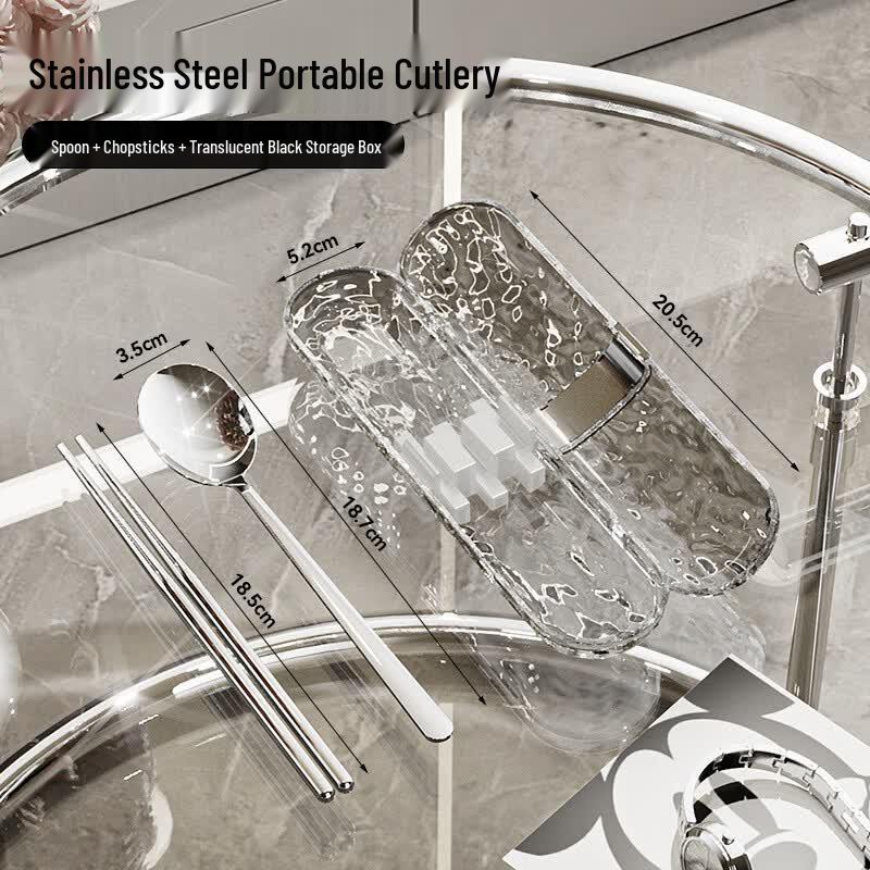 Ru Han Portable Titanium Chopsticks & Fork Set