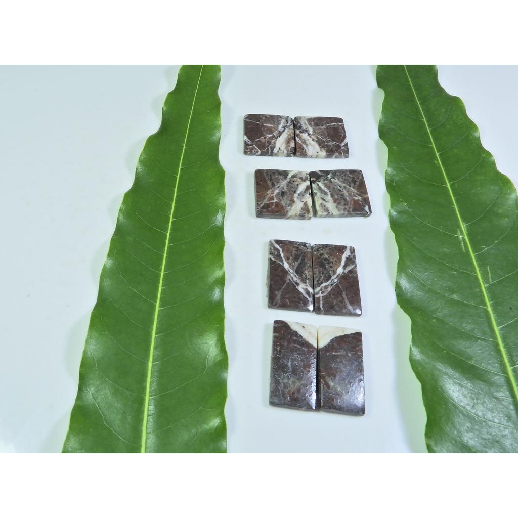 16X16-11X21MM Natural Zebra Jasper Matched Pair Loose Gemstone 4 Pair Lot A-153