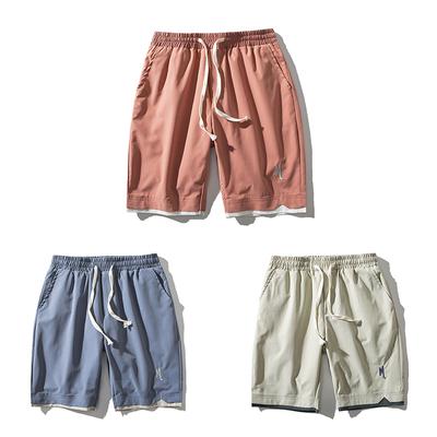 Men's Sports Shorts Pants Male Summer Breathable Solid Color Trousers Fitness Streetwear Lace Up Bottoms