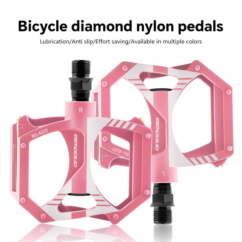 

Bicycle Pedals Compatible for, Mountain, - Ultra-Light Nylon Wide Anti-Slip Platform with Dual DU Ball Bearings,Suitable for Cycling Gear, Outdoor рожевий