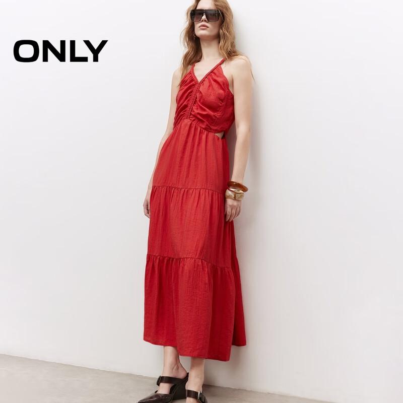 Only Women's 2025 Summer Floral Print V-neck Tie-Strap Dress