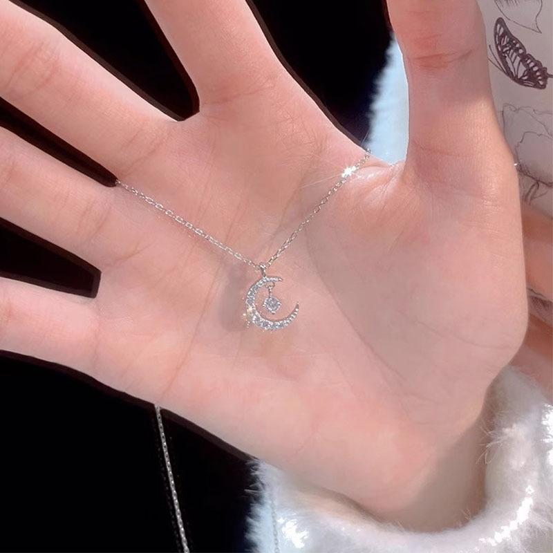 Moon Necklace Women's Summer Light Luxury Niche Design Exquisite High-end Zircon Clavicle Chain