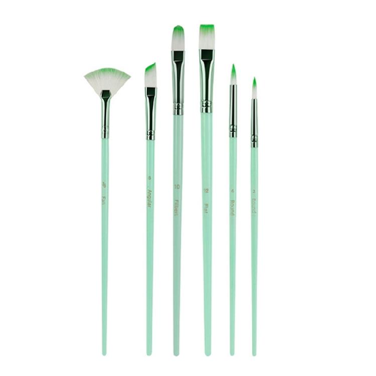 6 Pcs Watercolor Paint Brushes Set Nylon Hair Painting Brush Art Tool Drawing and Art Supplies For Creative Projects