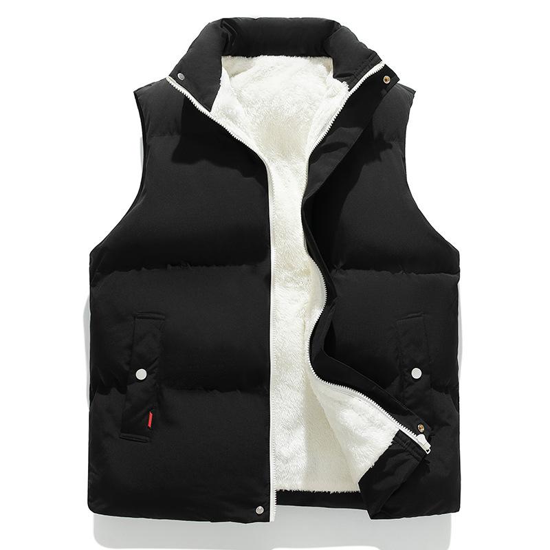 Stehkragenweste Herren Winter Neuer Trend Verdickte Samtweste Baumwolljacke