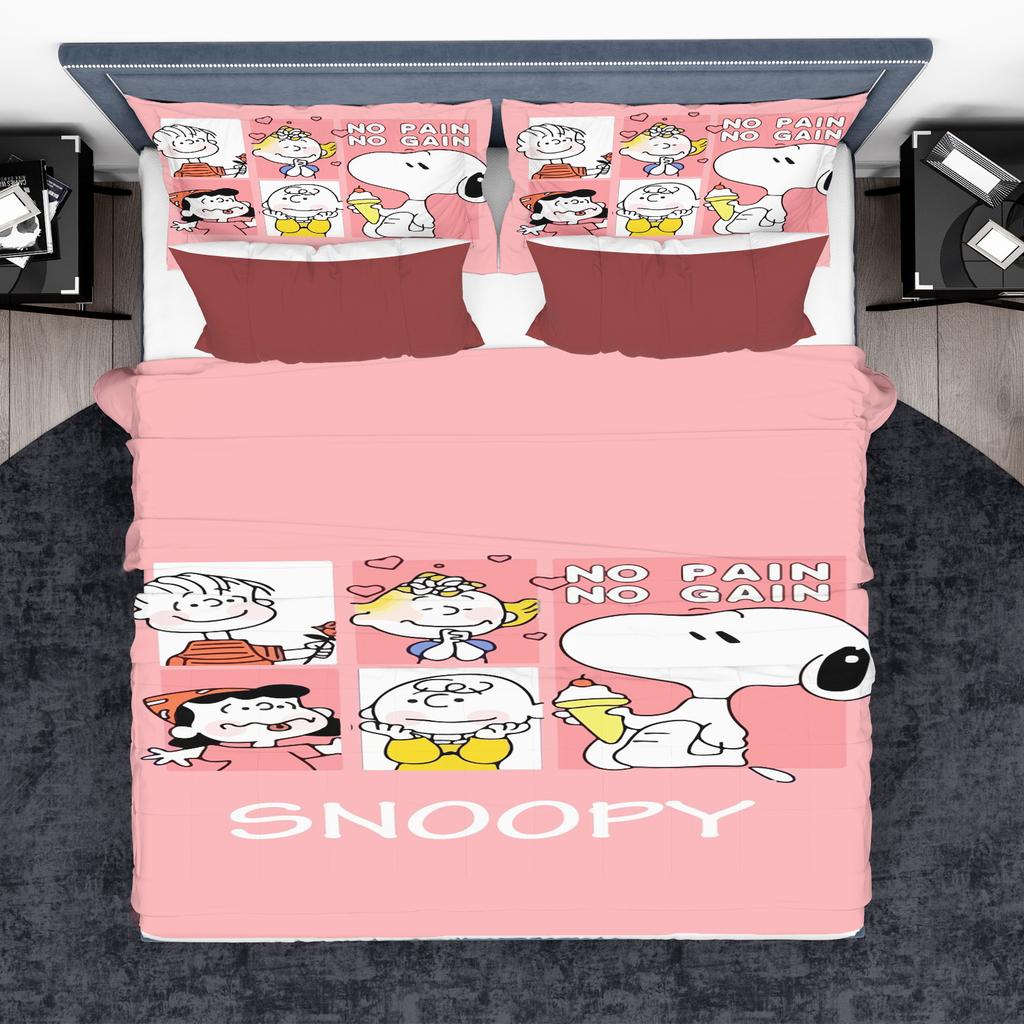 Snoopy Duvet Cover Set Comforter Bedding 3d Children'S Bedding Set 3-Piece 1 Quilt Cover King Size
