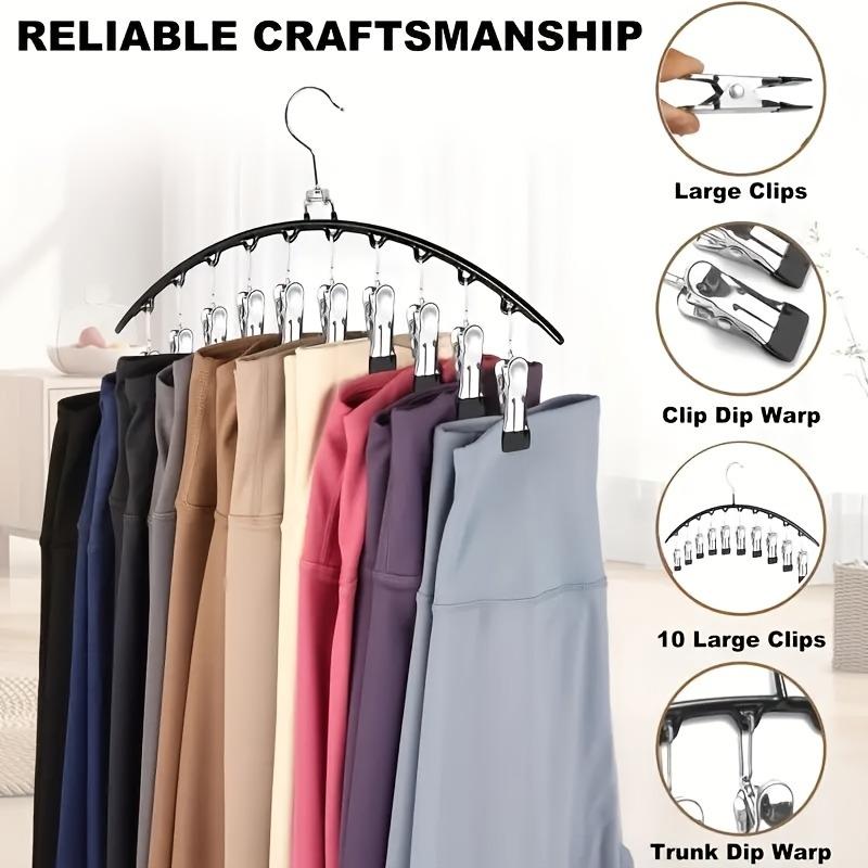 1PC curved multi-clip hanger with 10 non-slip clips and rubber coating -