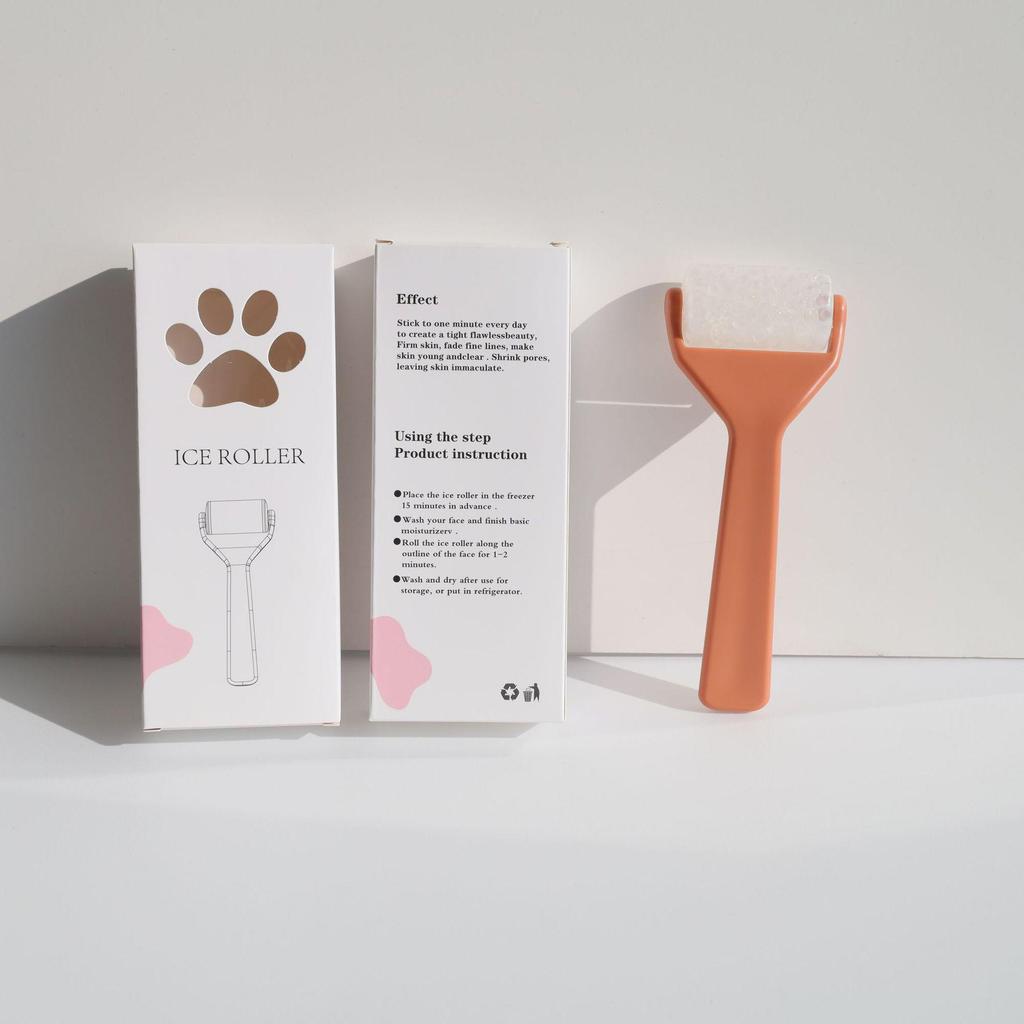 Maseur cu role de gheață translucid pentru față și piele