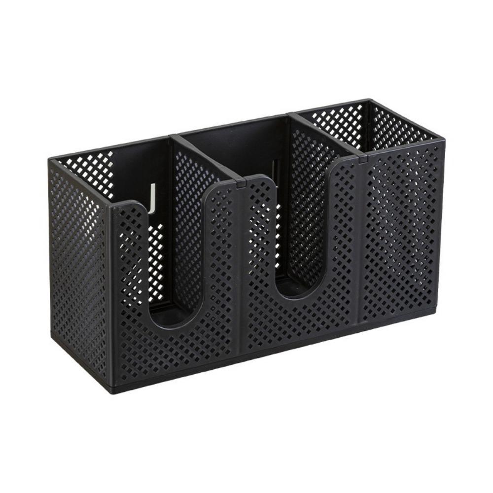 3 Girds Disposable Paper Cup Holder Plastic Cup Stand Multi-functional Straw Storage Box  Bar чёрный