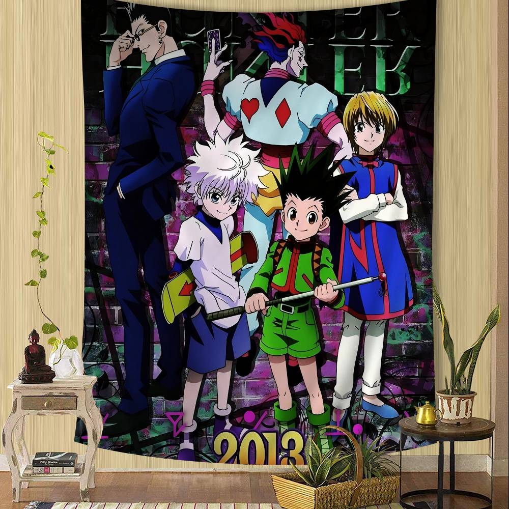 Anime Hunter X Hunter Classic Vintage Colorful Tapestry Wall Hanging Bohemian Wall Tapestries Mandala Wall Art Decor