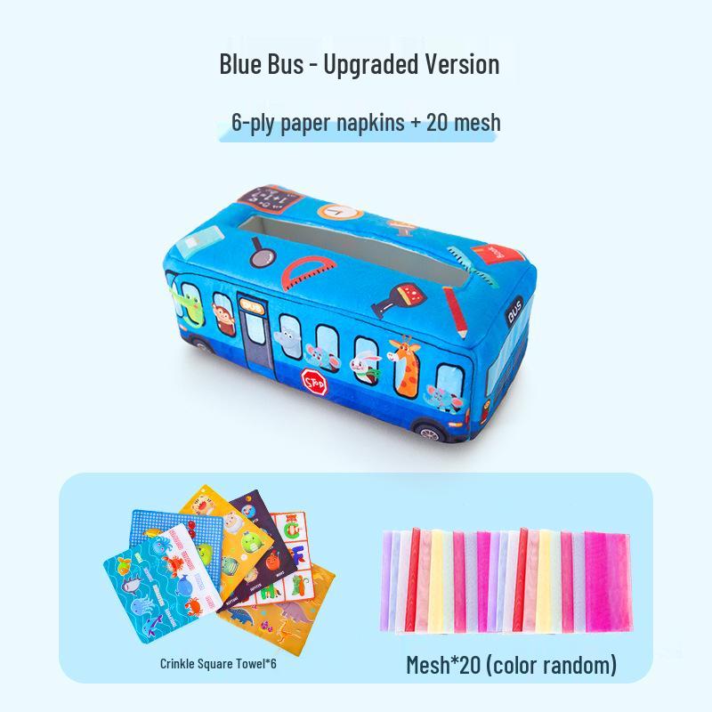 Infant Tear-Proof Tissue Box Toy for Finger Exercise and Simulation Learning