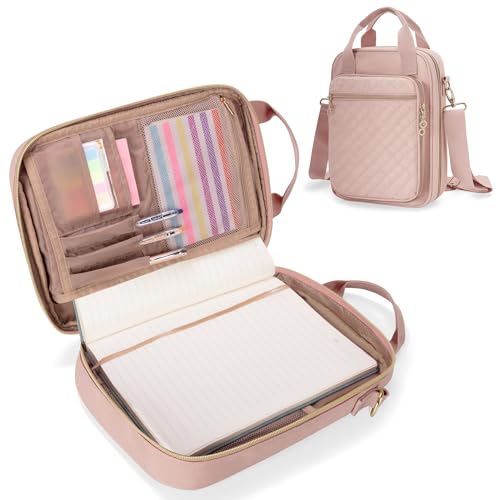 Teamoy B5 Notebook Cover, Shoulder Bag, Diary Cover, Planner Cover with Pen Holder, Storage, Portable, Unisex, Pink