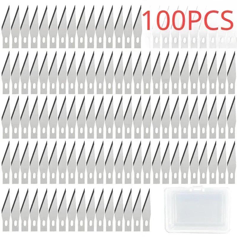50/100pcs Knife DIY Wood Carving Fruit Food Scalpel Craft Sculpture Cutting Tool Metal Engraving Blades Knifes Wood Carving