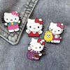Adorable Sanrio KT Cat Cartoon Brooch - Metal Badge with Cute Alloy Drip Glaze Pin
