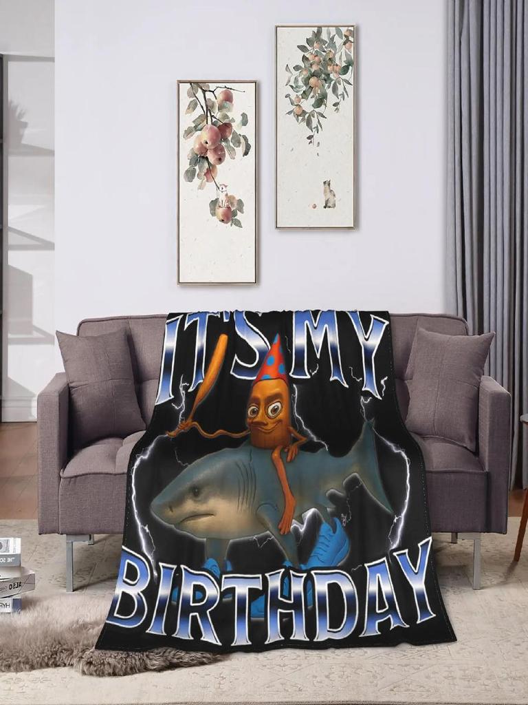 Italienisches Gehirnfäule Es ist mein Geburtstag Plüsch-Kuscheldecke Warm Weich Bequem Flanelldecke für Kinder Innen- oder Außenbereich