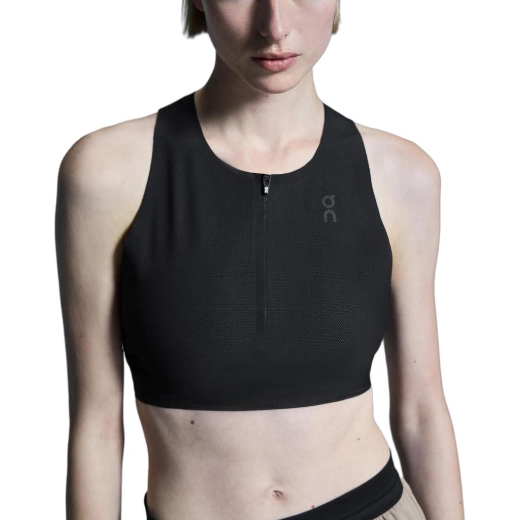 On Race Crop Breathable Soft Sports Tank Women Tops Black 1WF10190553