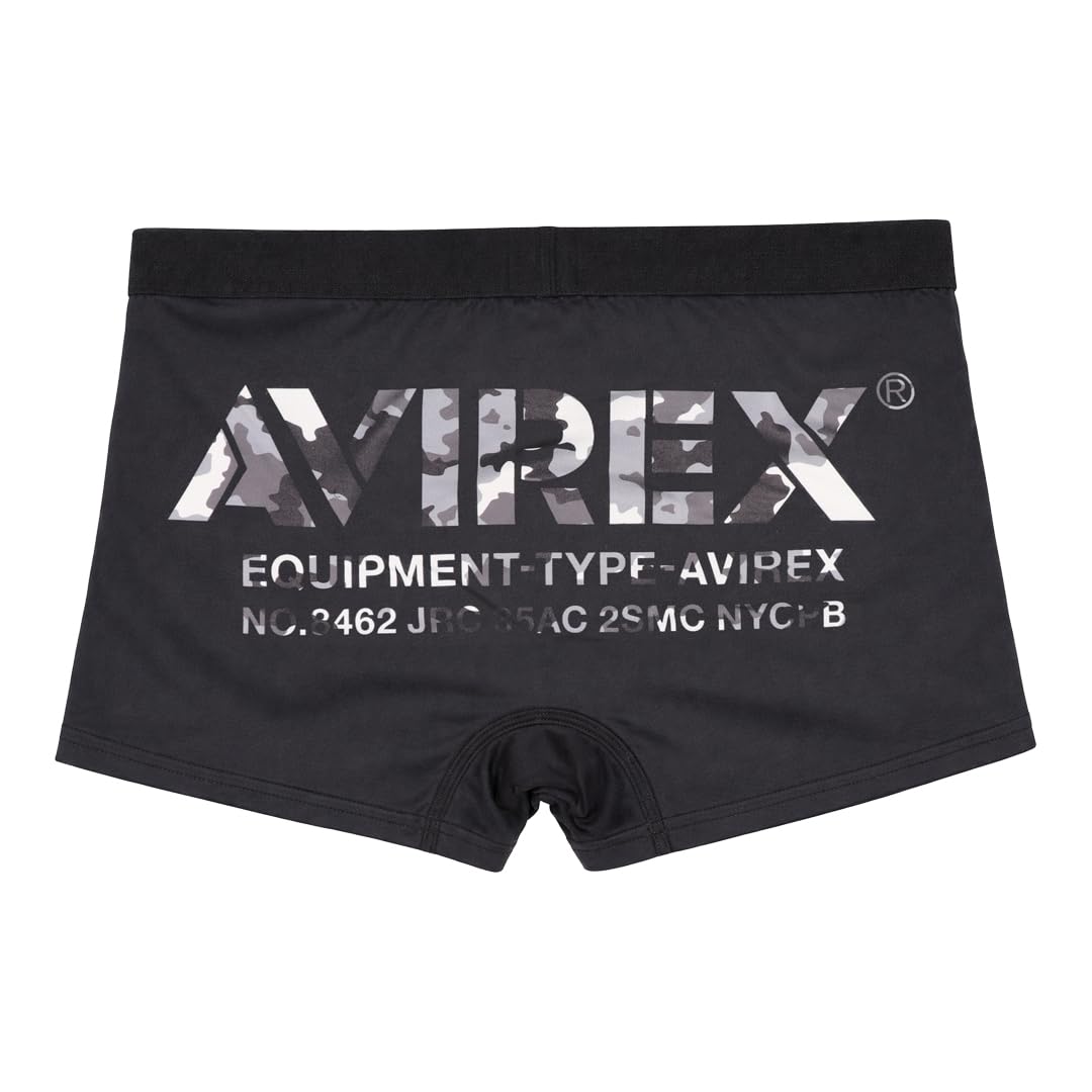 AVIREX Boxer Briefs Men s Underwear Plain Gentleman Underwear Brand Logo Camouflage Simple Gift Present Stylish black gray M Size