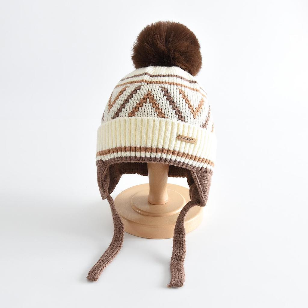 Stilvolle Retro-Strickwollmütze für Kinder für Herbst und Winter - Warm, Vielseitig, Winddicht und Ohrenschützend. Geeignet für Jungen und Mädchen.