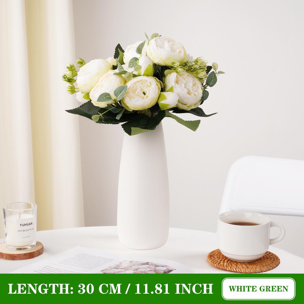 Artificial Flowers Retro Silk Rose Bouquet Hydrangea Peony Flowers Vintage Bride Holding Home Wedding Decoration Accessories