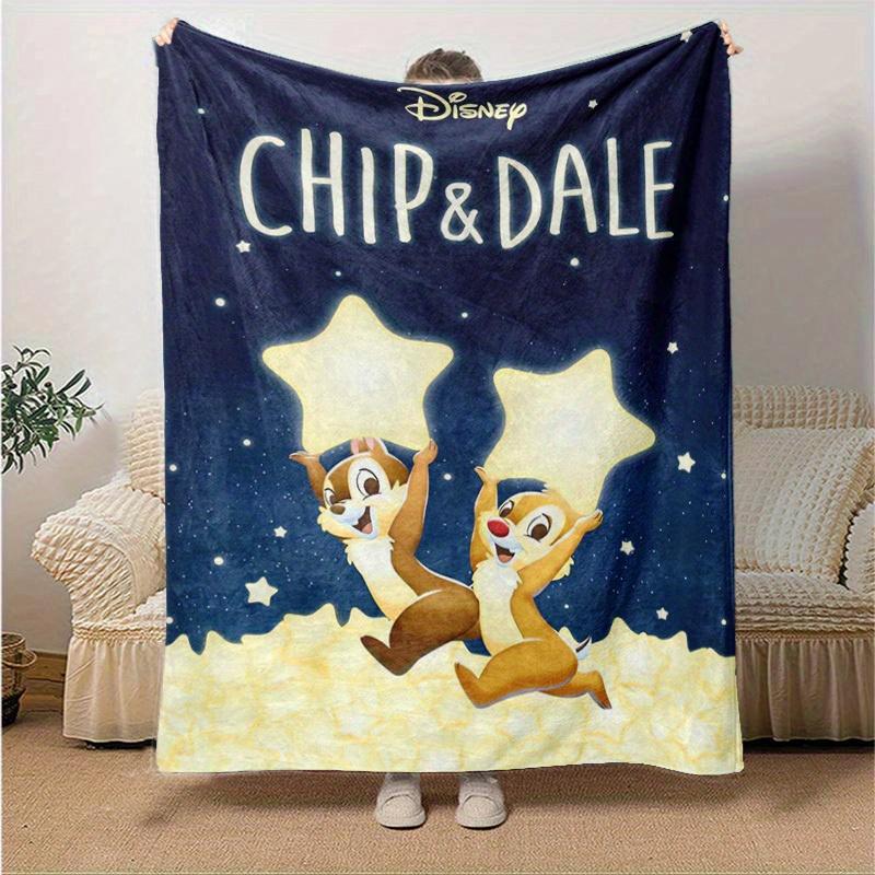 1pc, Disney Chip & Dale Stars Home Decorative Throw Blanket Soft Coverlet for Couch, Bed, Car, Travel, Camping, Office Nap, Gift Idea