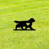 Treuer Hund Gartenstecker Eisenkunst Silhouette Metall Hofschild Kreative Außendekoration für Haustiergedenken