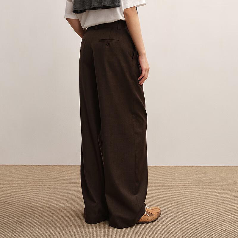 LESS 2025 Autumn Casual Fashion Wide-Leg Cropped Pants
