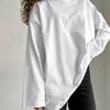 2025 Spring and Autumn New European and American Style Pure Cotton Long-sleeved T-shirt Women's Comfortable Casual All-match Loose Top Kj3316