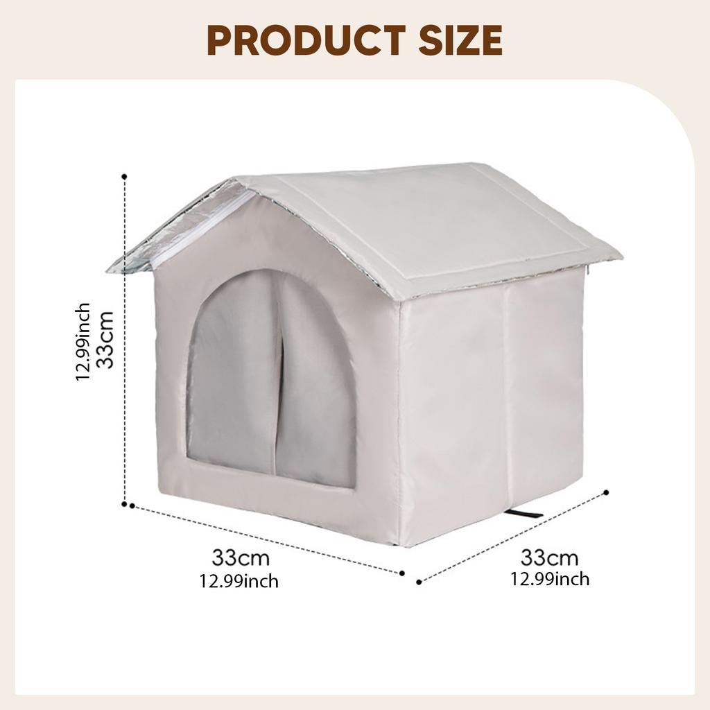 Outdoor Stray Cats Shelter Removable Cat Hideaway Winter Warm Weatherproof Cat House for Puppy Kitten Pet Supplies