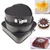 Set of Three Springform Pans Chocolate Cake Bake Mould Mold Bakeware Round Heart Square Shape Kitchen Accessories Baking Tools