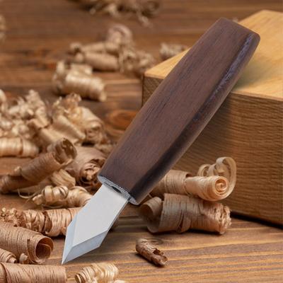 Çift Bevel Bıçaklı Yüksek Karbon Çelik İşaretleme Bıçağı, Ahşap Saplı, Hassas İşaretleme ve Oyma için, Koruyucu Kılıflı