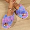 Unisex Autumn Winter Large Size Velvet Fur Slippers Men Thin Bottom Anti Slip Indoor Shoes Women Warm Cotton Slippers 36-43