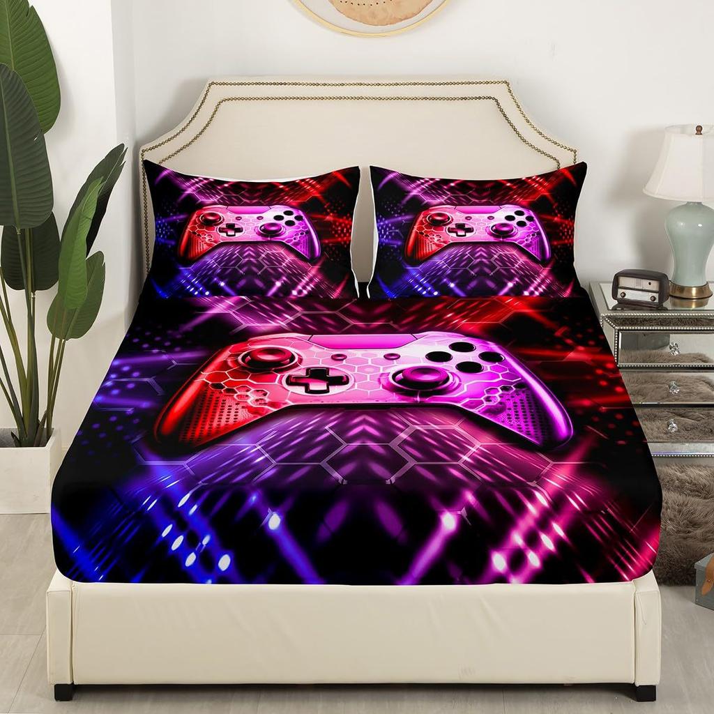Gamepad Taekwondo Pattern Bed Hat Four-Piece Bedding Set Bedroom Dormitory Bedding Decoration