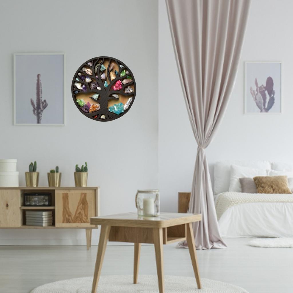 Crystal Stone Display Rack Tree Of Life Shape Crystal Shelf Display Rack Home Office Wall Shelves Crystal Holder For Stones