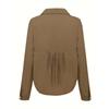 Spring/Summer Solid Color Elegant Casual Loose Long sleeved Linen Shirt Office Shirt Shirts & Blouses Camisas Women's Shirt