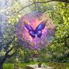 Colorful Metal Butterfly Wind Spinner with Floral Design for Outdoor Garden Yard Decor Hanging Windmill Infinite Rotation Home Decoration