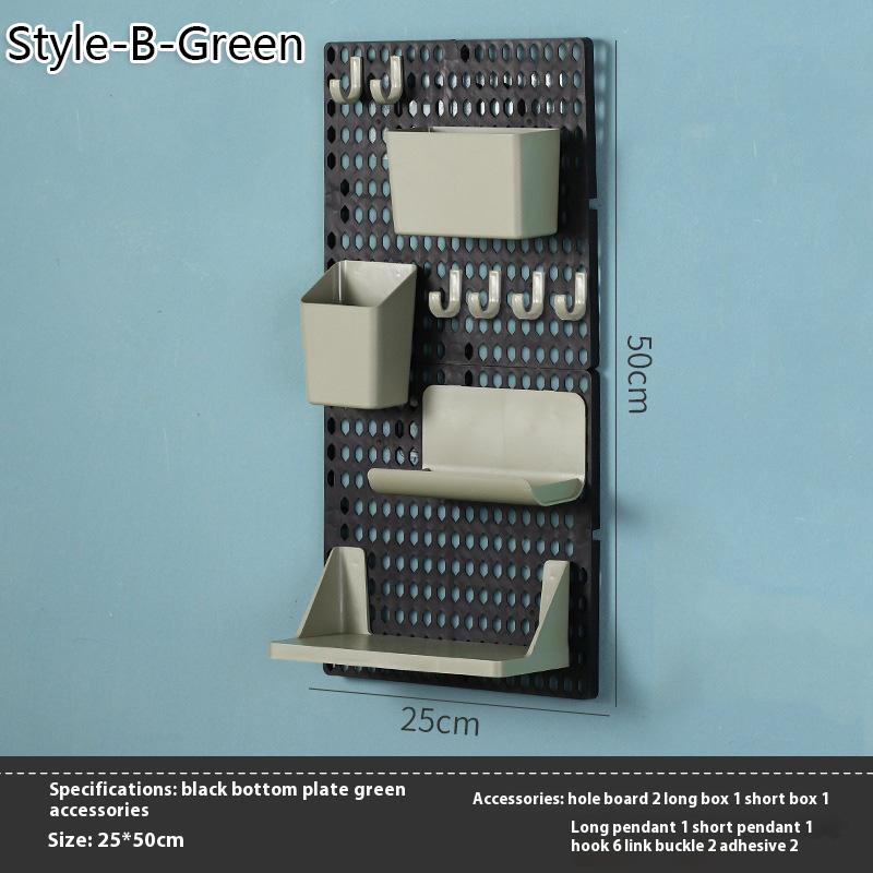 Kawaii Hole Board Dormitory Wall Shelf Decoration Free Punching Adhesive Students Study Wall Mounted Storage Rack Home Organizer