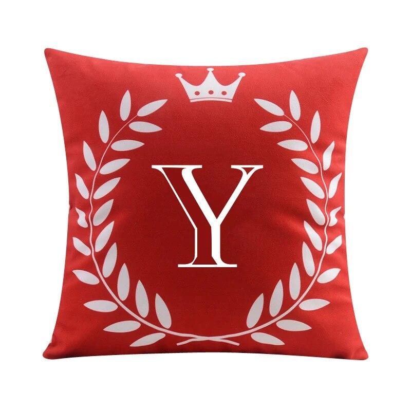 45*45CM 26 English Letters Plush Pillowcase Wedding Party Festival Decoration Sofa Office Seat Car Cushion Cover Home
