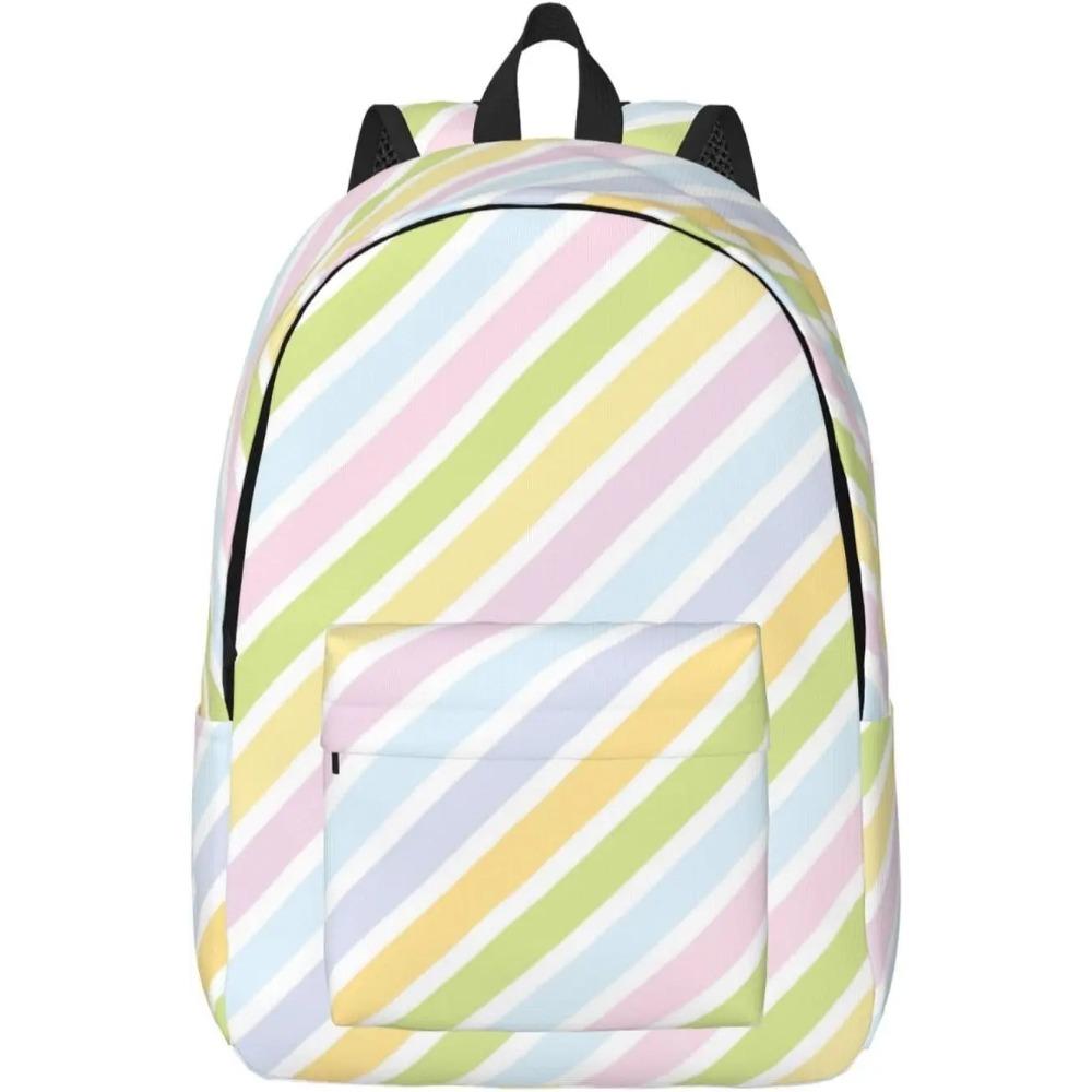 Einfacher Schwarz-Weiß karierter Rucksack Leichte Leinwand-Schultasche für Mädchen Jungen