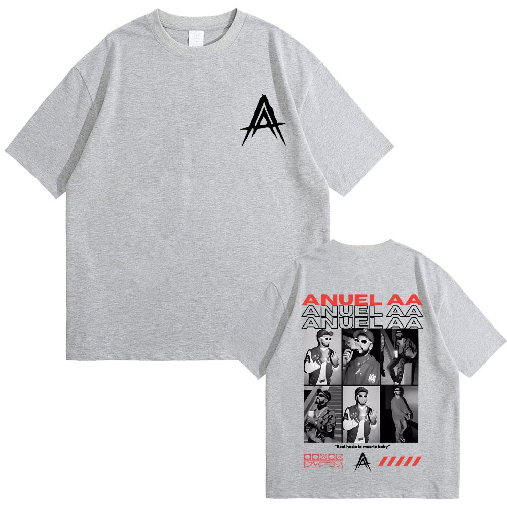 Rapper Anuel AA Real Hasta La Muerte Baby Grafik T-Shirt Herren Vintage Mode T-Shirt Herren Damen Hip Hop Übergroß Kurzarm