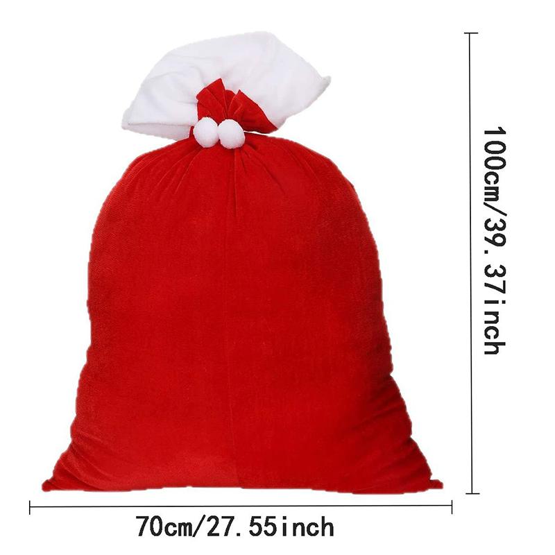 WTEMPO Red Retro Elegant Christmas Decorations Senior Backpacks Gift Bags High-end Velvet Thickened Gift Bags Large Drawstring Presents Packaging Bags