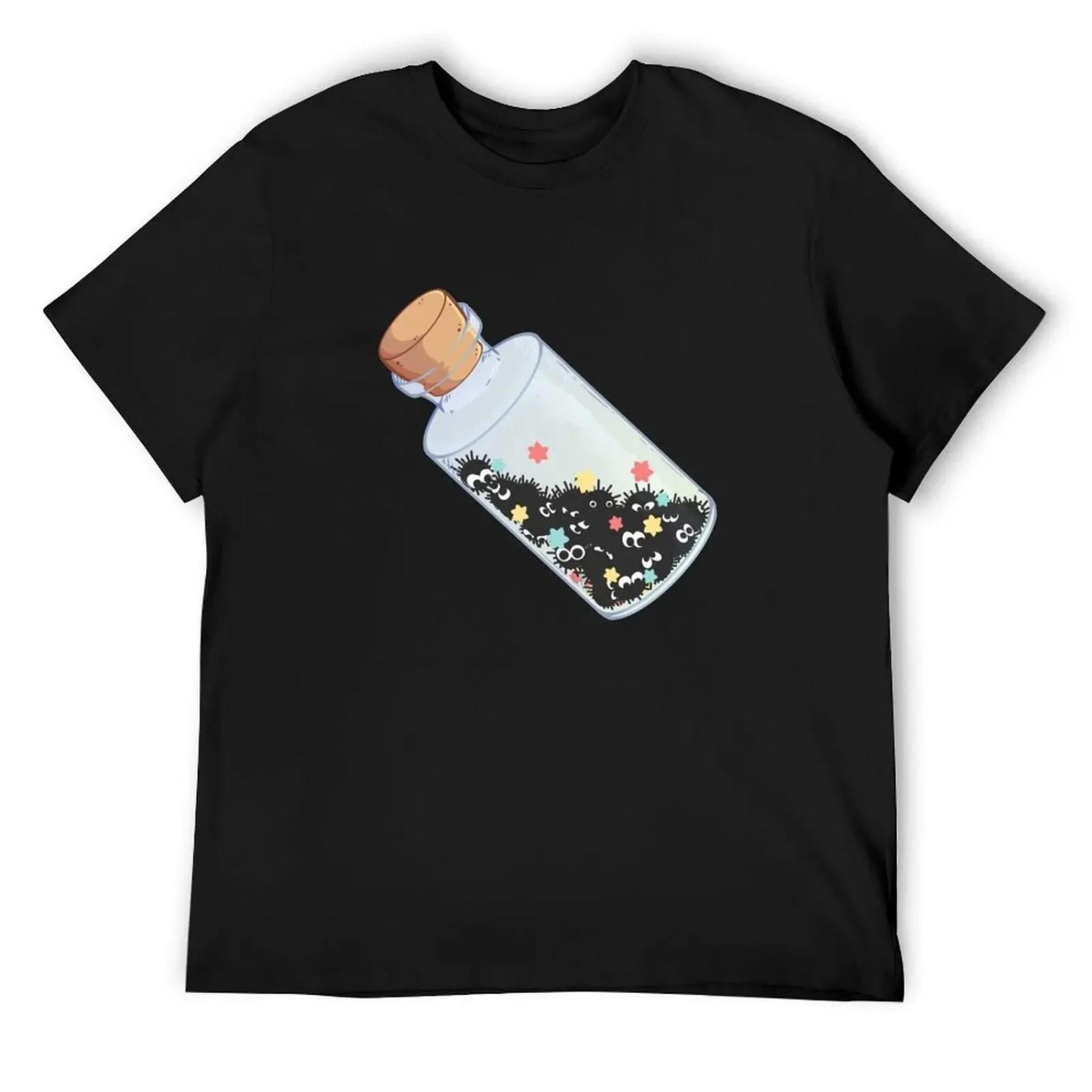 

Soot Sprites stuck in a jar T-Shirt Aesthetic clothing cotton graphic tees blanks mens graphic t-shirts big and tall XXXXXL чорний