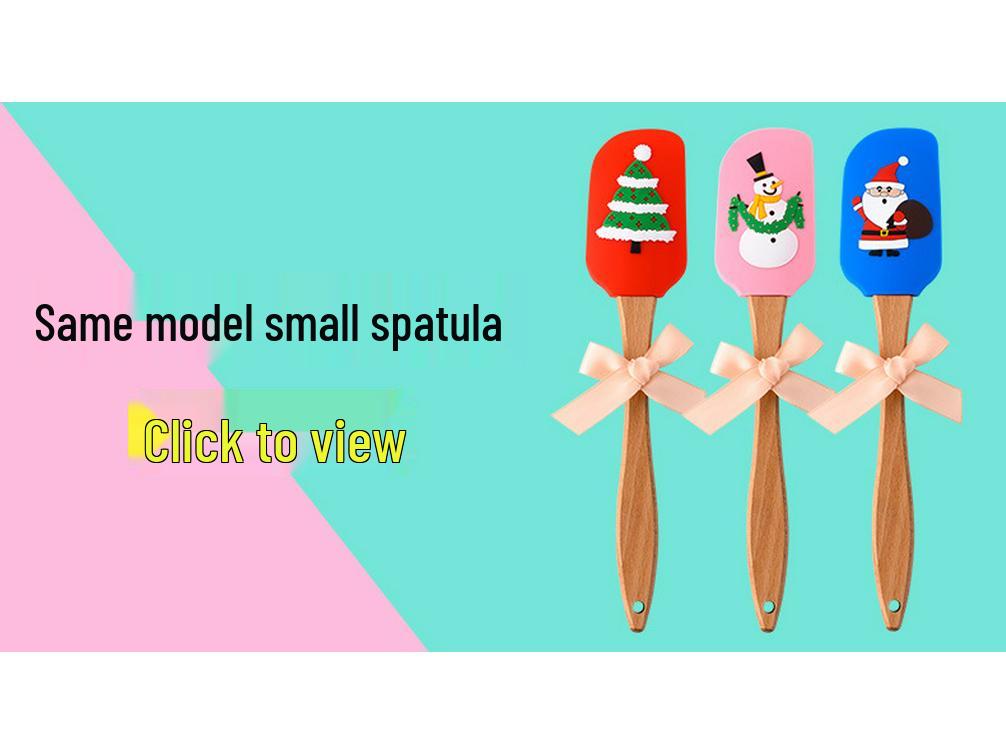 Creative Silicone Spatula with Beech Wood Handle - Perfect for Butter and Cream, Ideal Christmas Gift