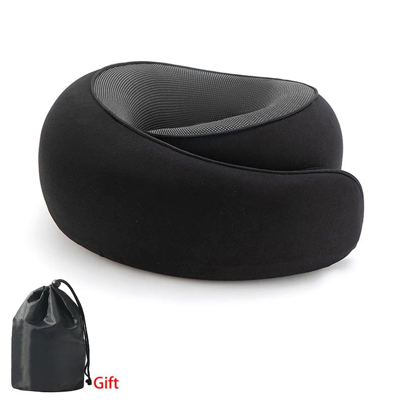 

Travel Neck Pillow Memory Foam Neck Pillow For Comfort On Airplane Compact Ergonomic Design For Travel, Car Trip,Home Use Ideal 2Pcs чорний